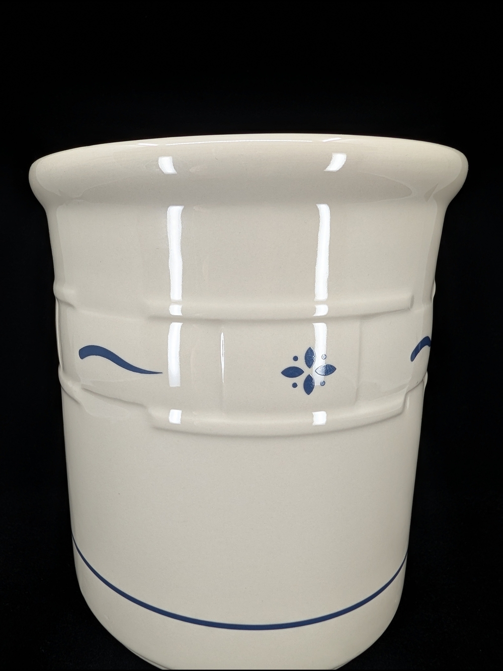 Longaberger Woven Tradition Classic Heritage Blue 2-Quart Utensil/Pickling Crock